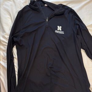 Black Quarter-Zip Pullover with Logo